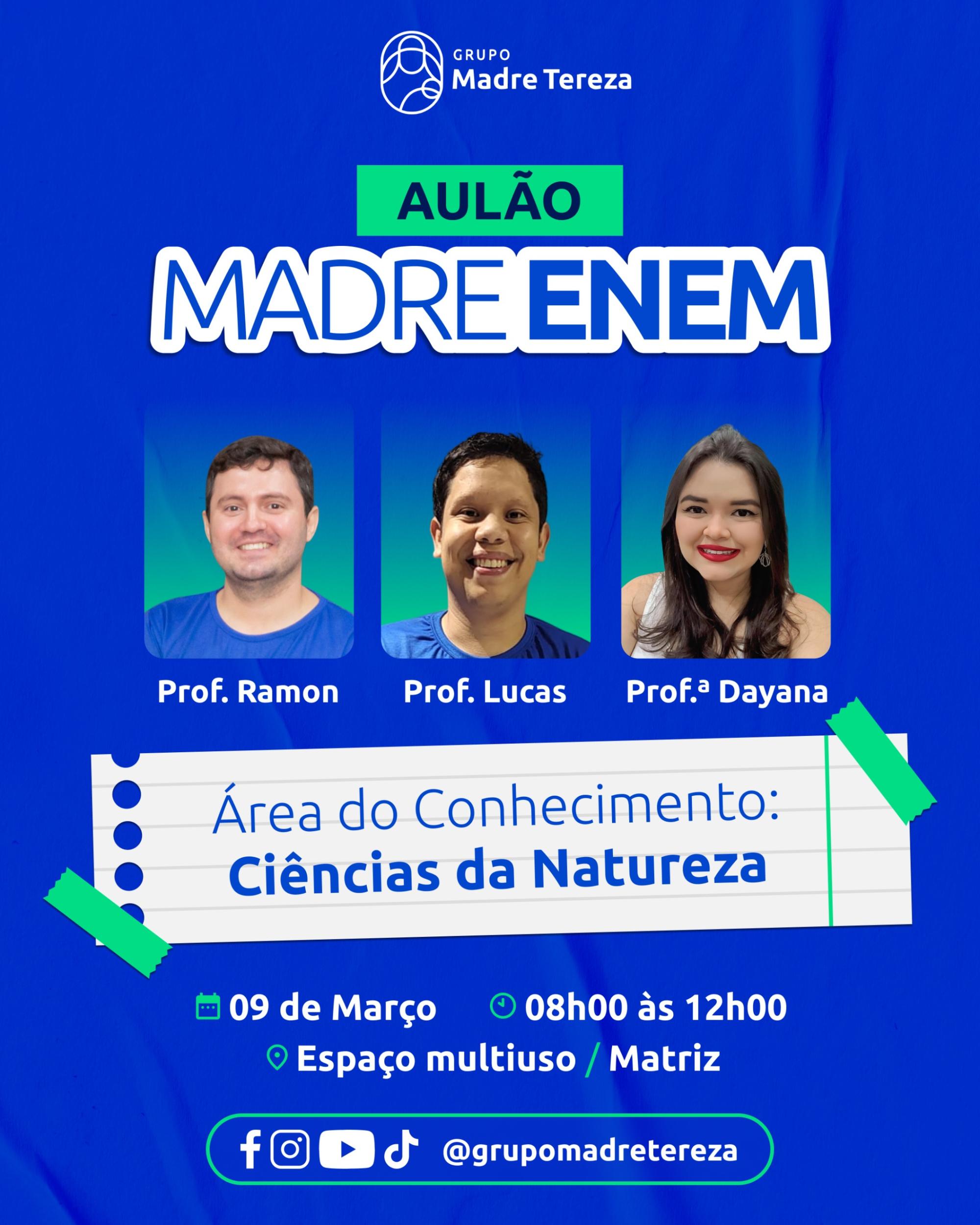 Aulão Enem na Matriz do Grupo Madre Tereza: Prepare-se para um futuro de Sucesso!