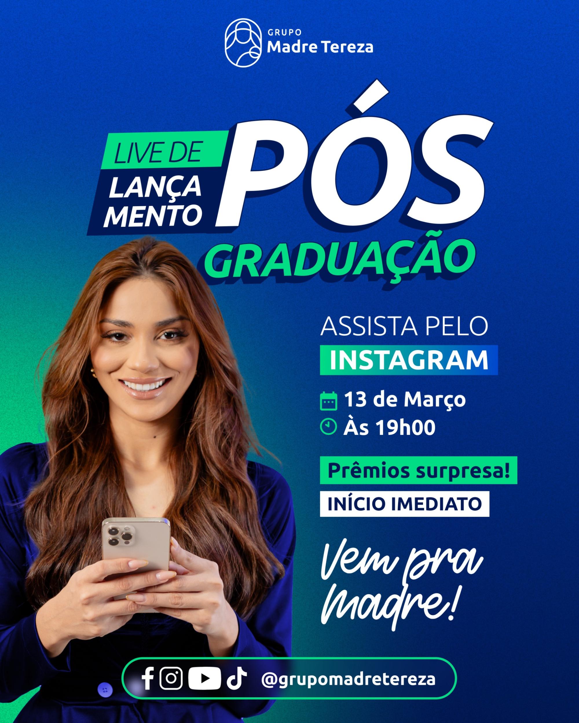 Descubra as Novidades dos Cursos de Pós-Graduação da Faculdade Madre Tereza: Live Imperdível!