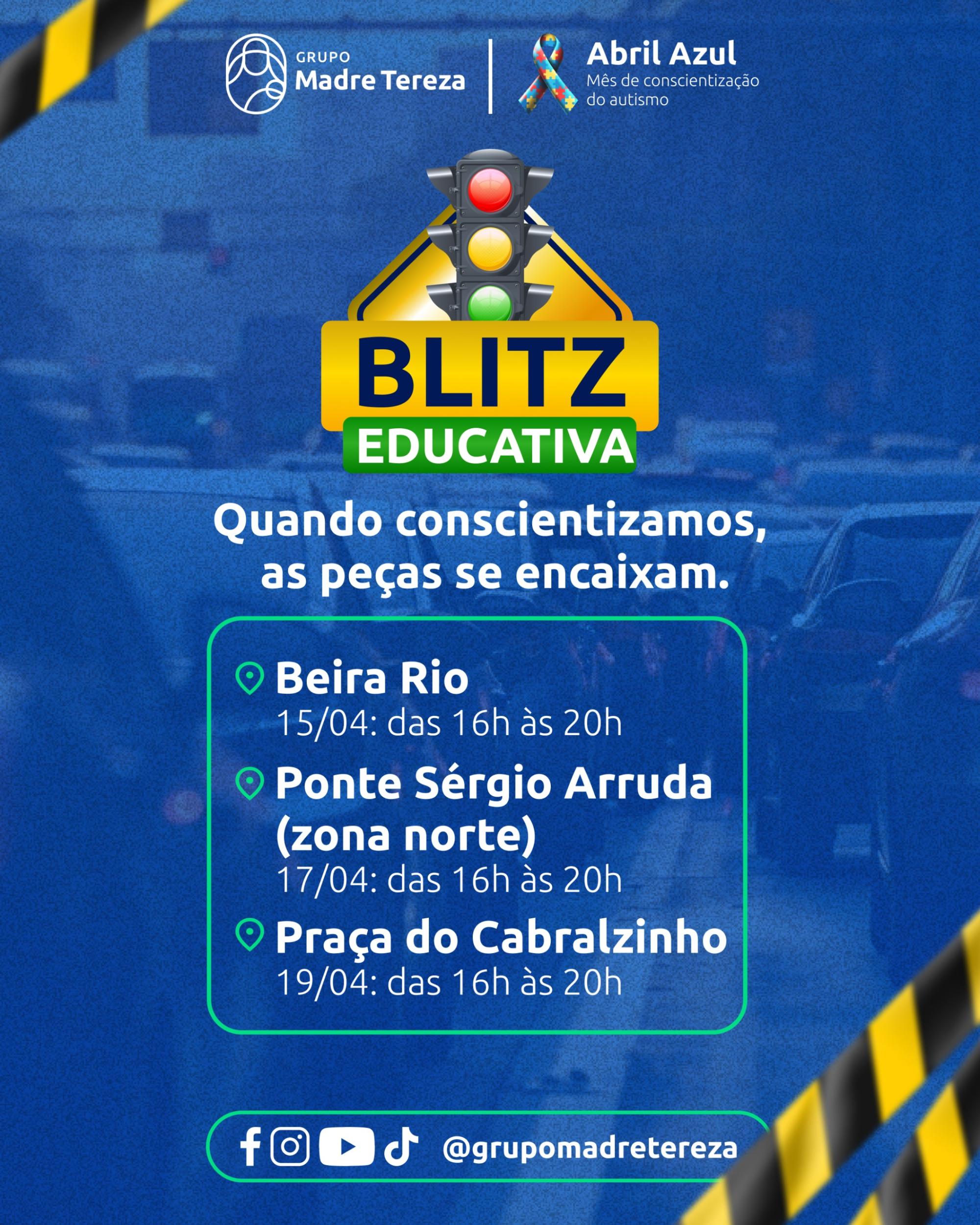 Grupo Madre Tereza Engajado na Conscientização do Autismo: Blitz Educatica Promove Conhecimento e Inclusão