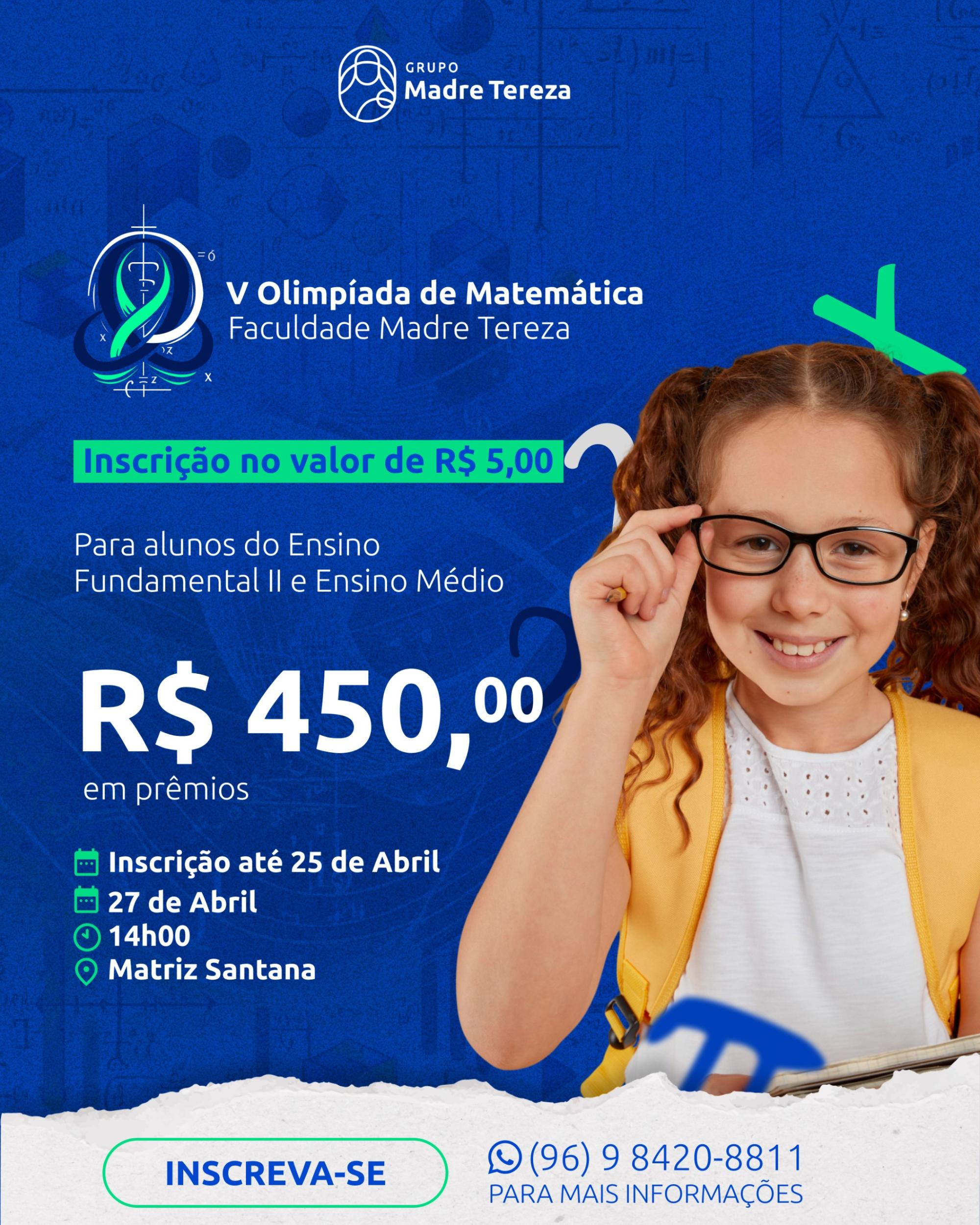 Faculdade Madre Tereza promove a 5ª Olimpíada de Matemática para incentivar o raciocínio lógico e a inclusão social