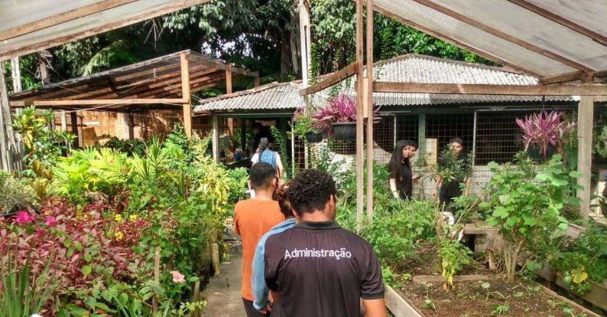 Acadêmicos de Administração visitam horta sustentável e artesanal no coração da Amazônia Acadêmicos de Administração visitam horta sustentável e artesanal no coração da Amazônia