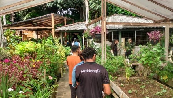 Acadêmicos de Administração visitam horta sustentável e artesanal no coração da Amazônia