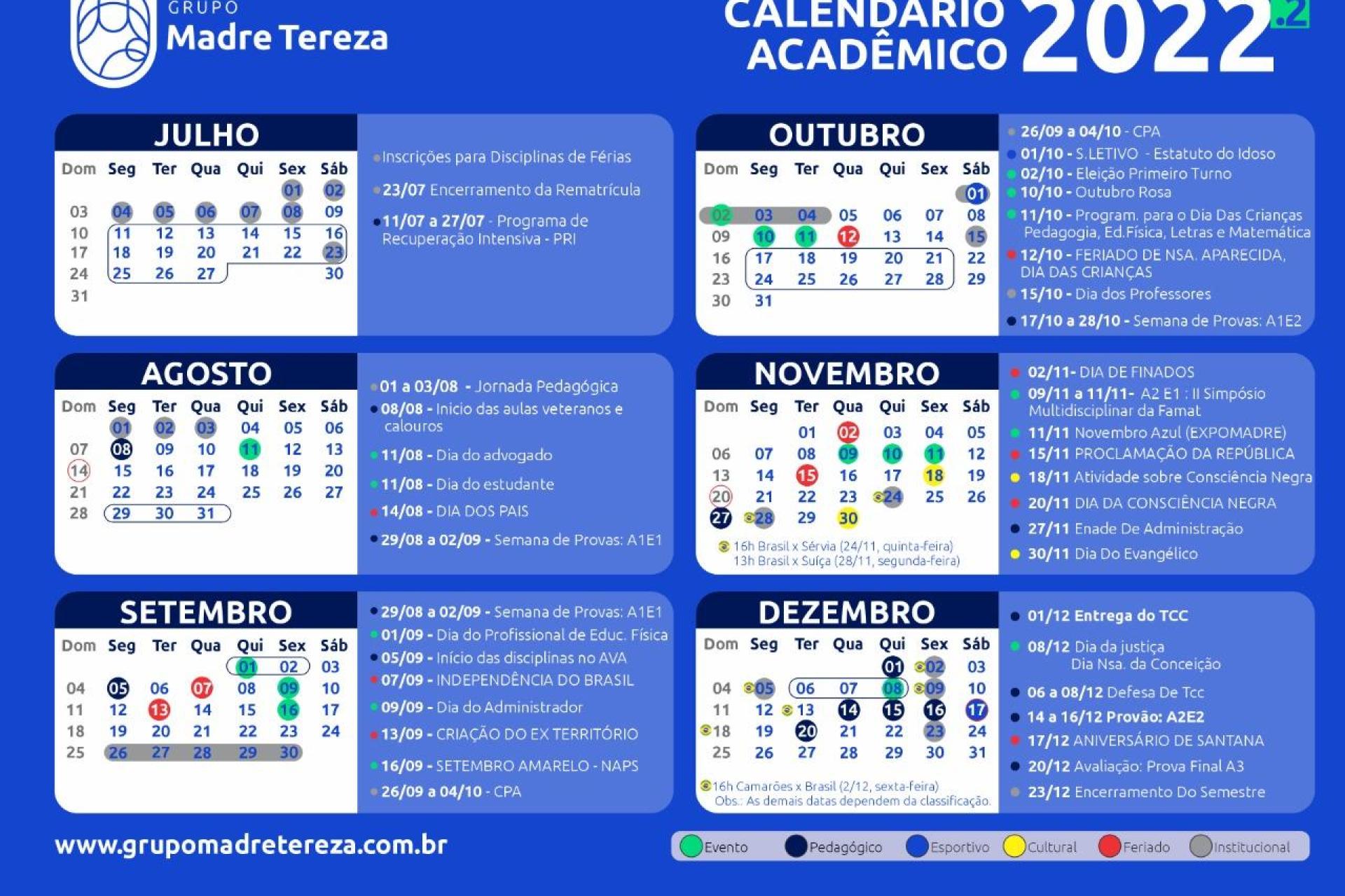 Calendário Acadêmico 2022.2