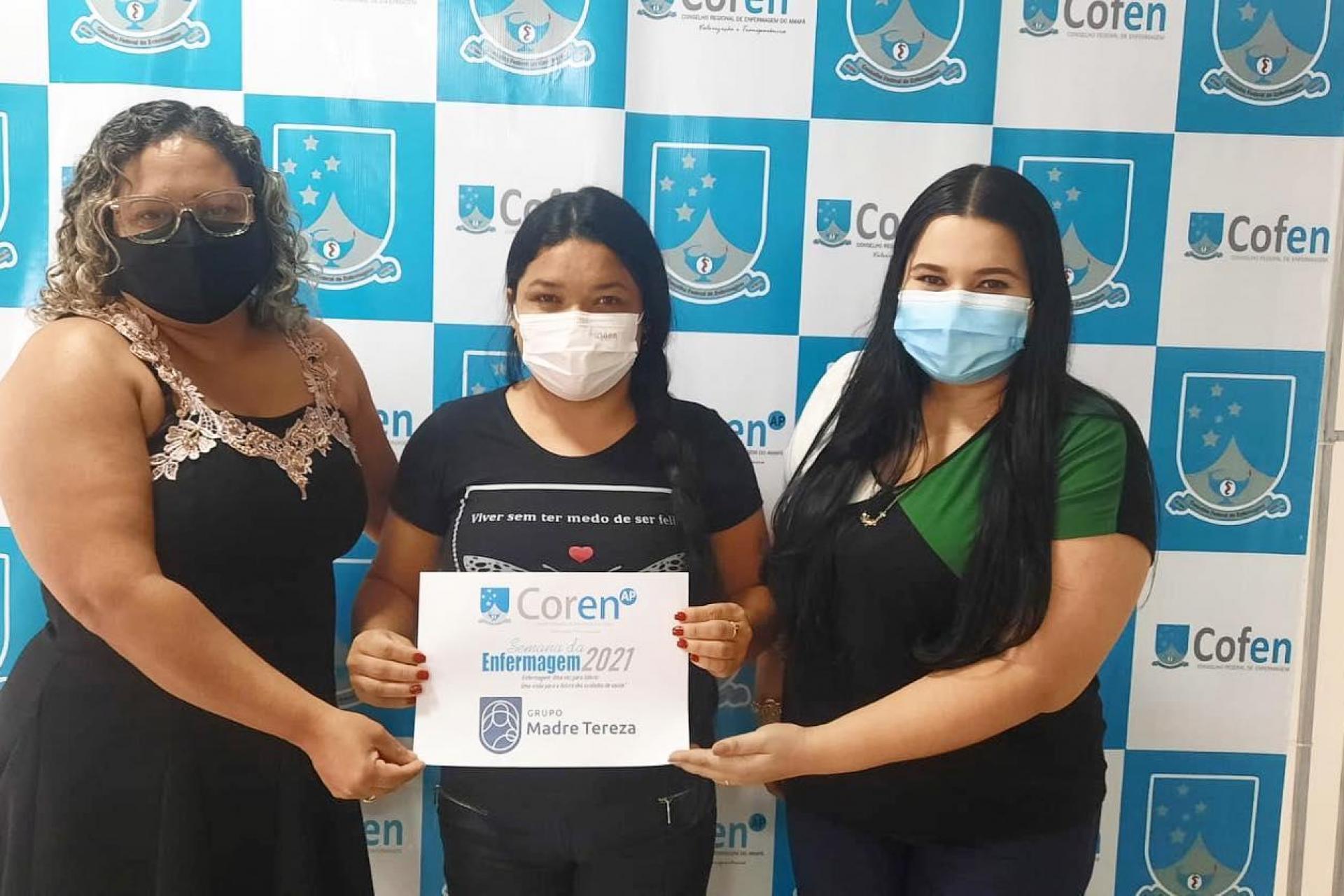 O Grupo Madre Tereza participa premiação de sorteio realizado pelo Conselho Regional de Enfermagem (COREN-AP)